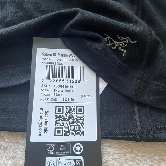 Arc’teryx SATORO SL MERINO WOOL CREW NECK SS WOMEN'S Size XS - Picture 3 of 4